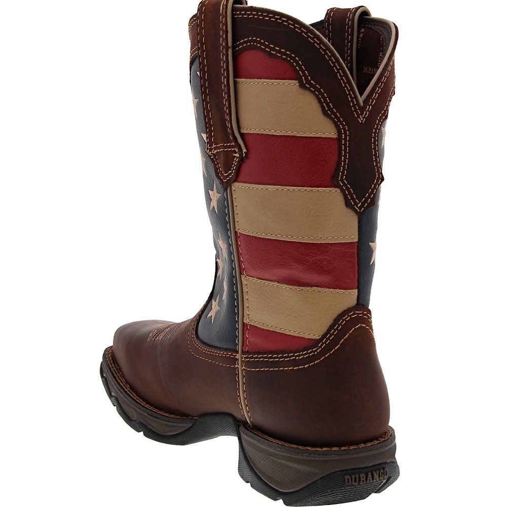 Durango DRD0234 Lady Rebel Safety Toe Womens Work Boots Brown Back View