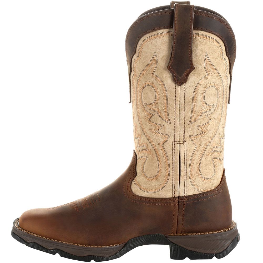 Durango Lady Rebel Taupe Womens Western Boots Bark Brown Taupe Back View