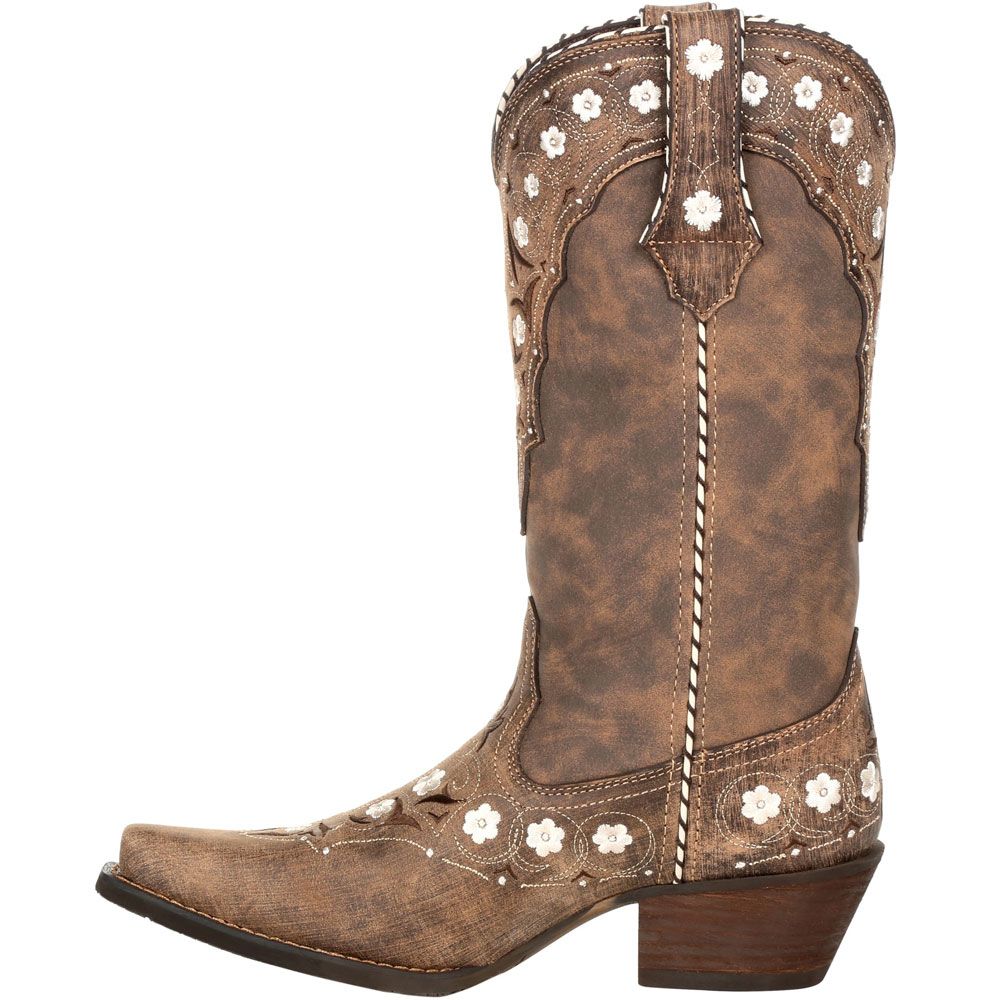 Durango Crush Floral Womens Western Boots Driftwood Back View