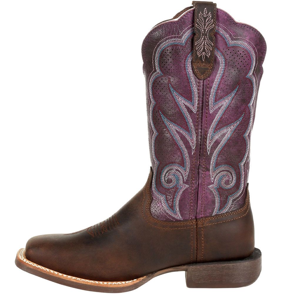 Durango Lady Rebel Pro Ventilated Plum Womens Western Boots Oiled Brown Plum Back View