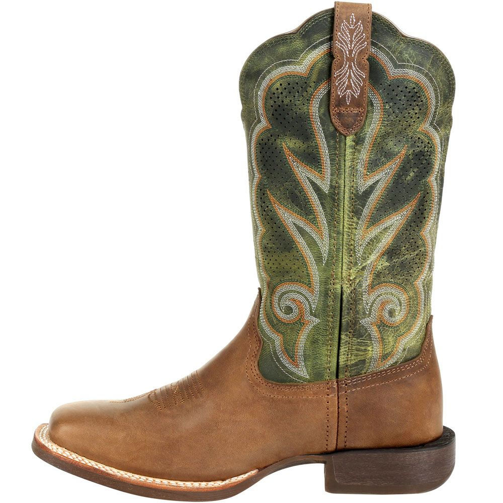 Durango Lady Rebel Pro Ventilated Olive Womens Western Boots Brown Olive Green Back View