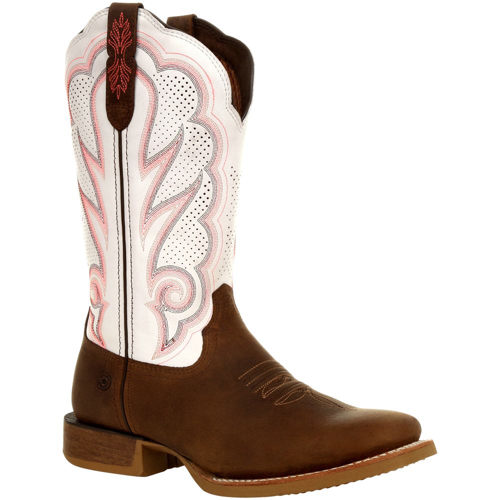 Durango Lady Rebel Pro DRD0392 White Womens Western Boots Trail Brown White