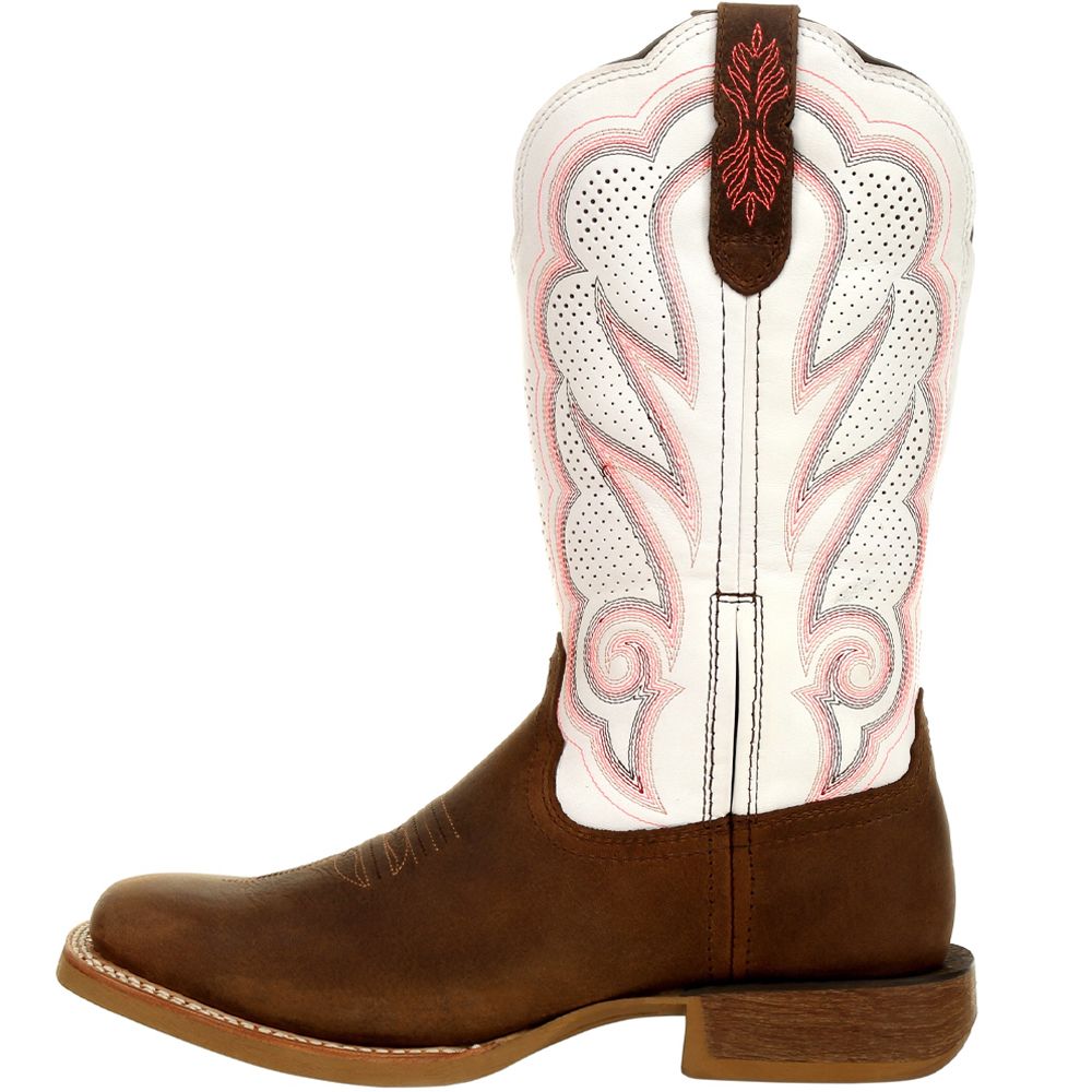 Durango Lady Rebel Pro DRD0392 White Womens Western Boots Trail Brown White Back View