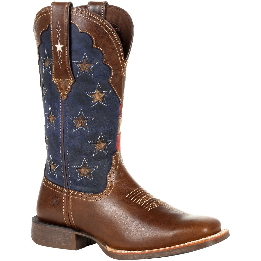 Durango Lady Rebel Pro DRD0393 Womens Western Boots Sable Brown Vintage Flag
