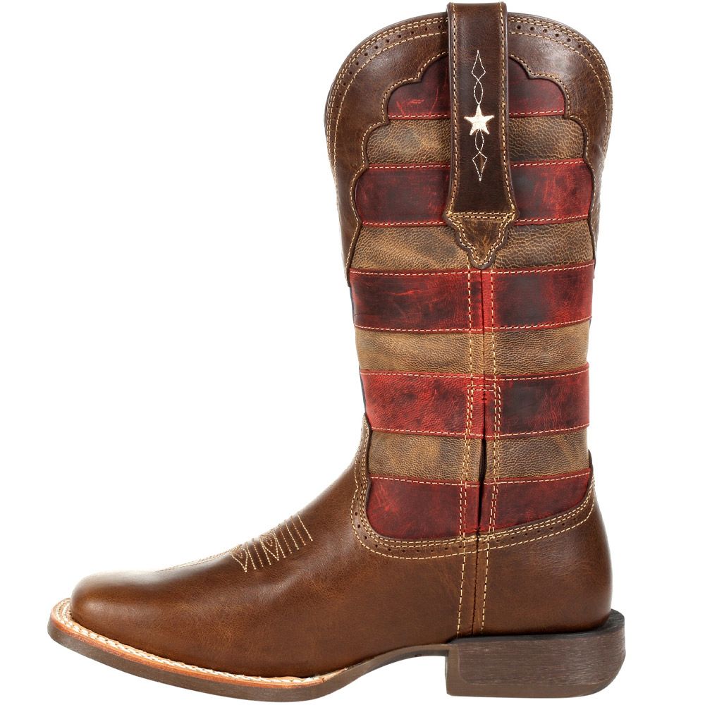 Durango Lady Rebel Pro DRD0393 Womens Western Boots Sable Brown Vintage Flag Back View