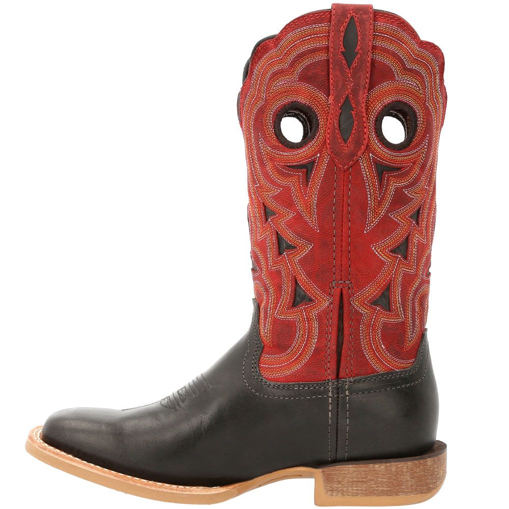 Durango Lady Rebel Pro Black Crimson 12" Womens Western Boots Black Red Back View