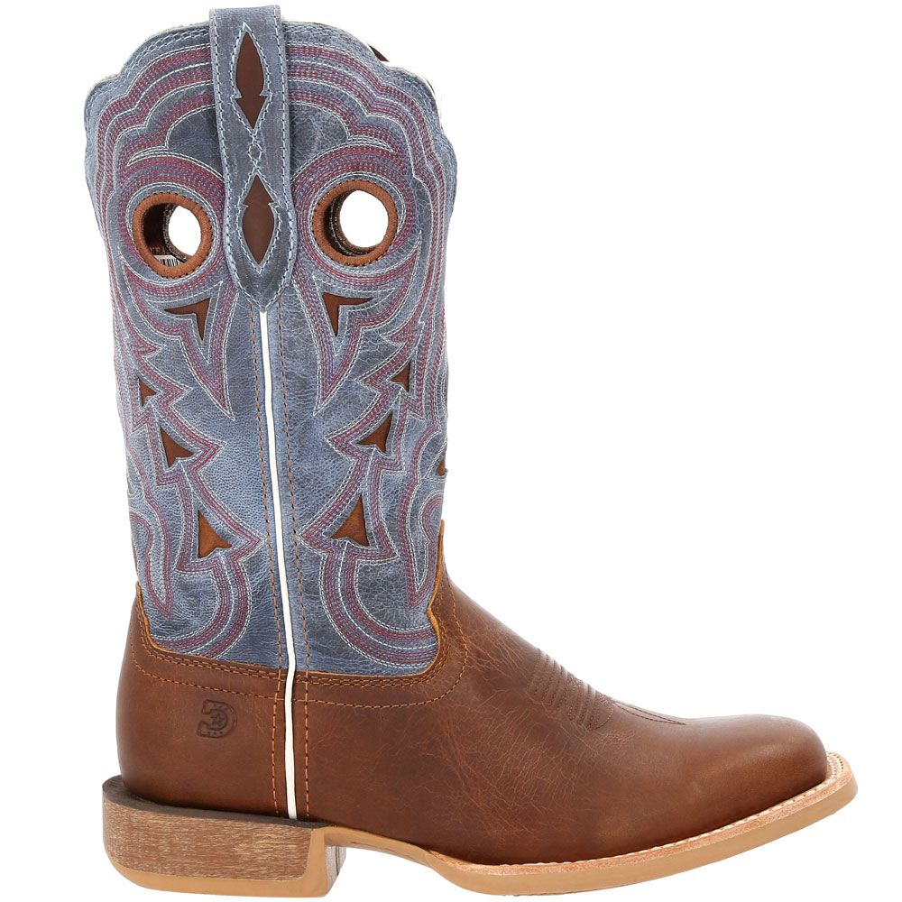 Durango Lady Rebel Pro Periwinkle Womens Western Boots Golden Brown Periwinkle Side View