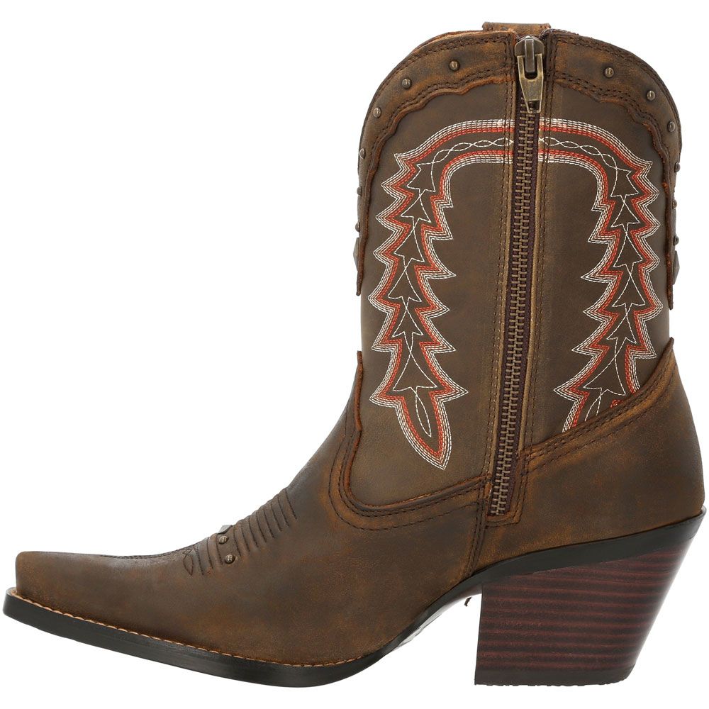 Durango Crush Roasted Pecan Bootie Womens Western Boots Roasted Pecan Back View