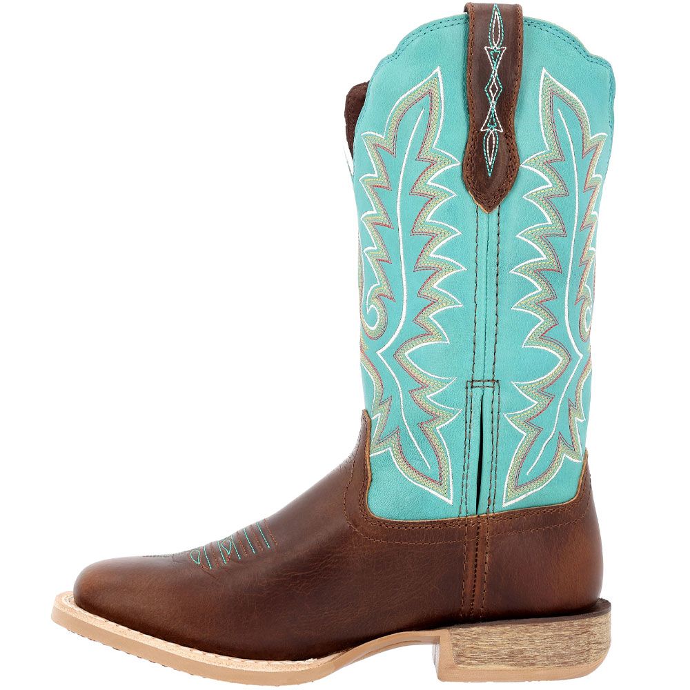 Durango Lady Rebel Pro DRD0443 12" Womens Western Boots Bay Brown Arctic Blue Back View