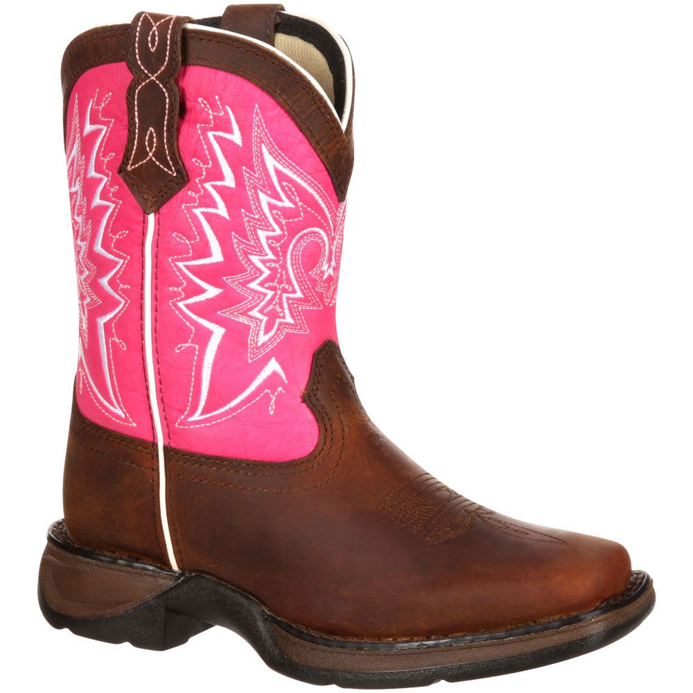 Durango Lil Durango Let Love Fly Toddler Western Boot Brown Pink