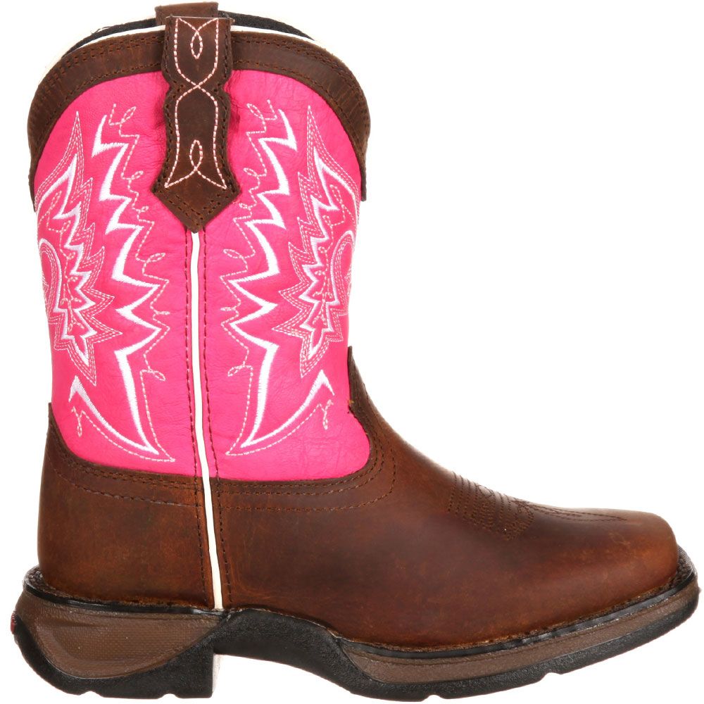 Durango Let Love Fly DWBT094 Big Kids Western Boots Brown Pink Side View