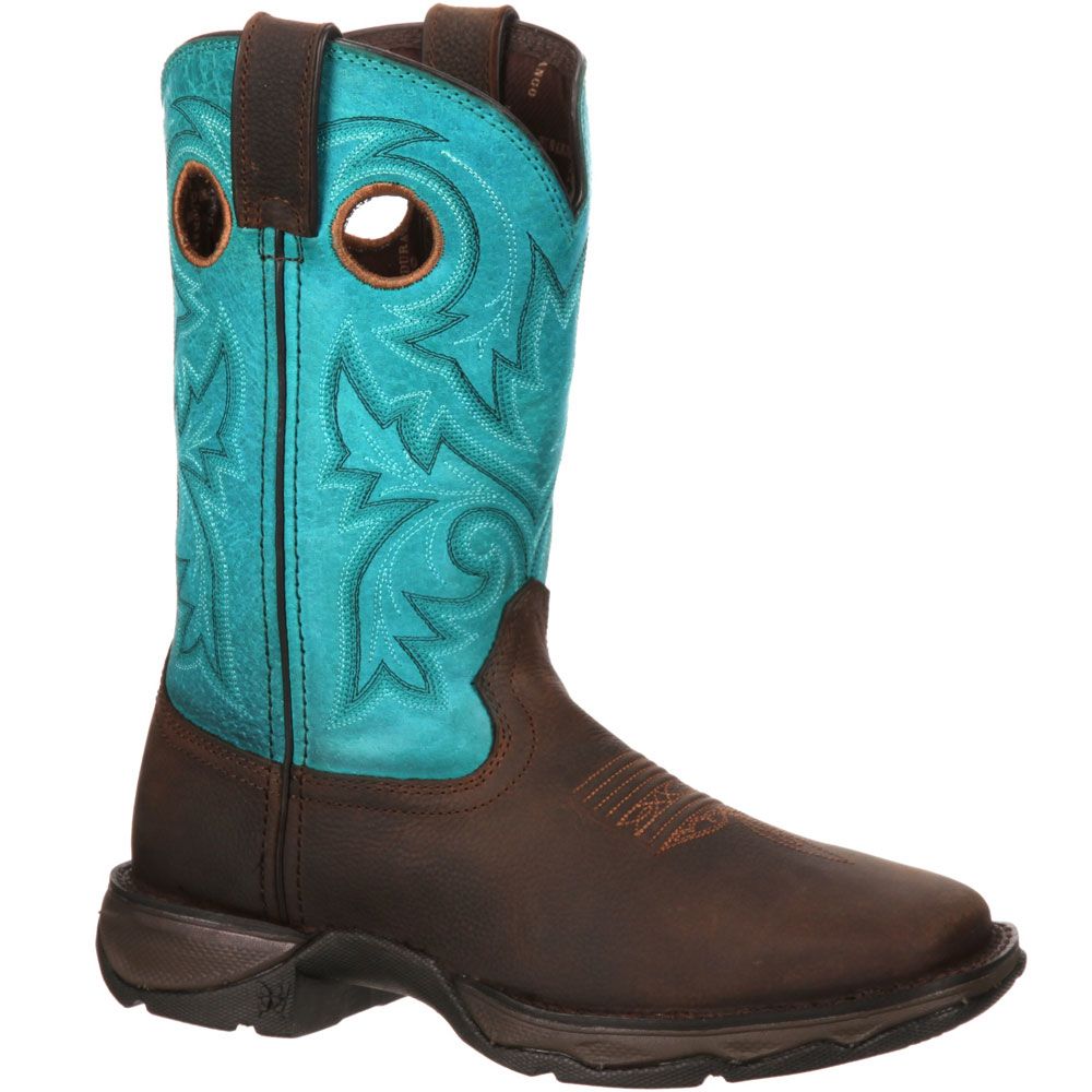 Durango Lady Rebel Turquoise Womens Safety Toe Work Boots Brown Turquoise