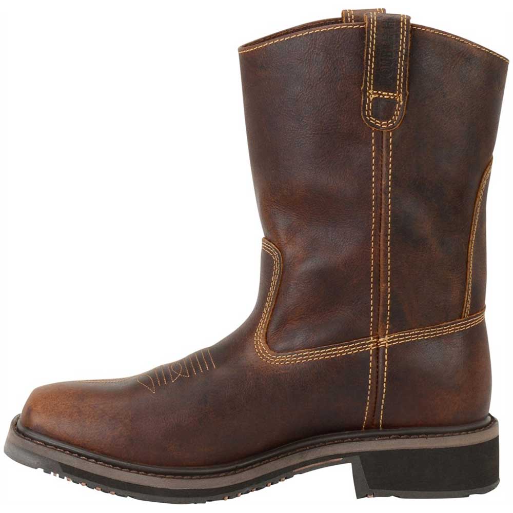 Double H Dh4123 Non-Safety Toe Work Boots - Mens Light Brown Back View