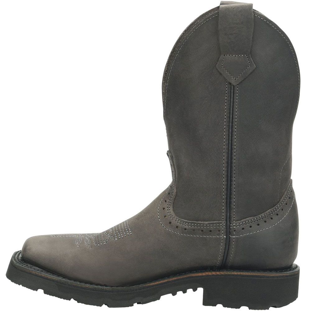 Double H DH4562 Ryker Wide Toe Non-Safety Mens Work Boots Gray Black Back View