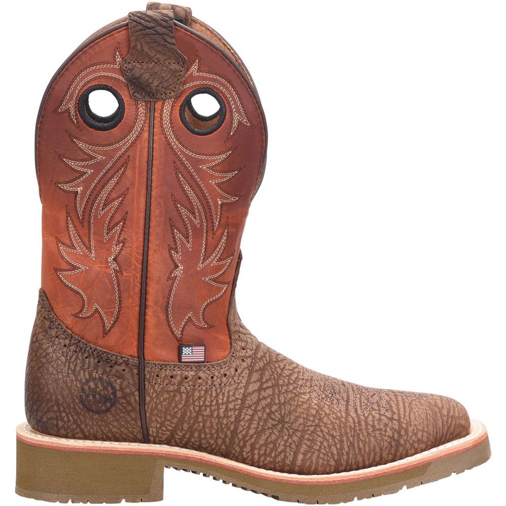Double H DH4564 Luis Wide Toe Work Boots - Mens Light Brown Side View