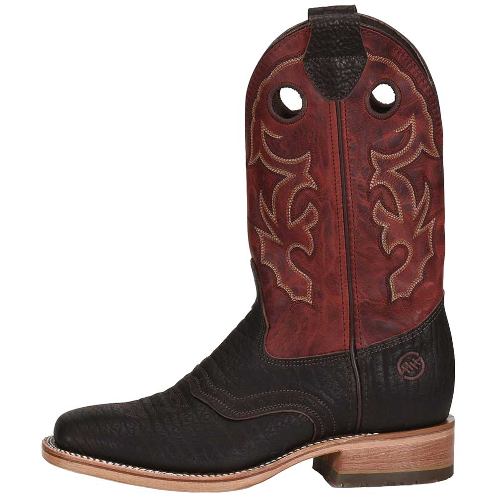 Double H DH4633 Andre Non-Safety Toe Work Boots - Mens Brown Hilack Leather Red Snapper Folklore Back View
