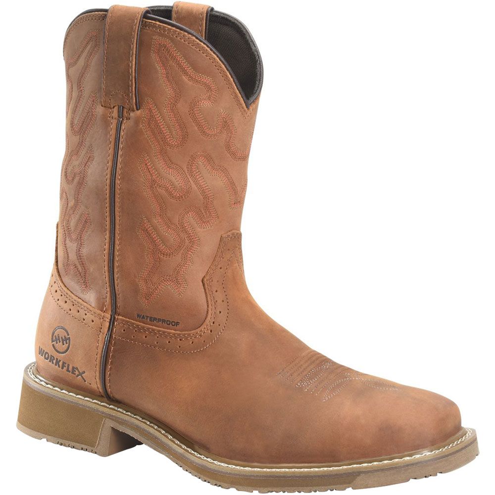 Double H Workflex Wide Square Comp Toe Work Boots - Mens Light Brown