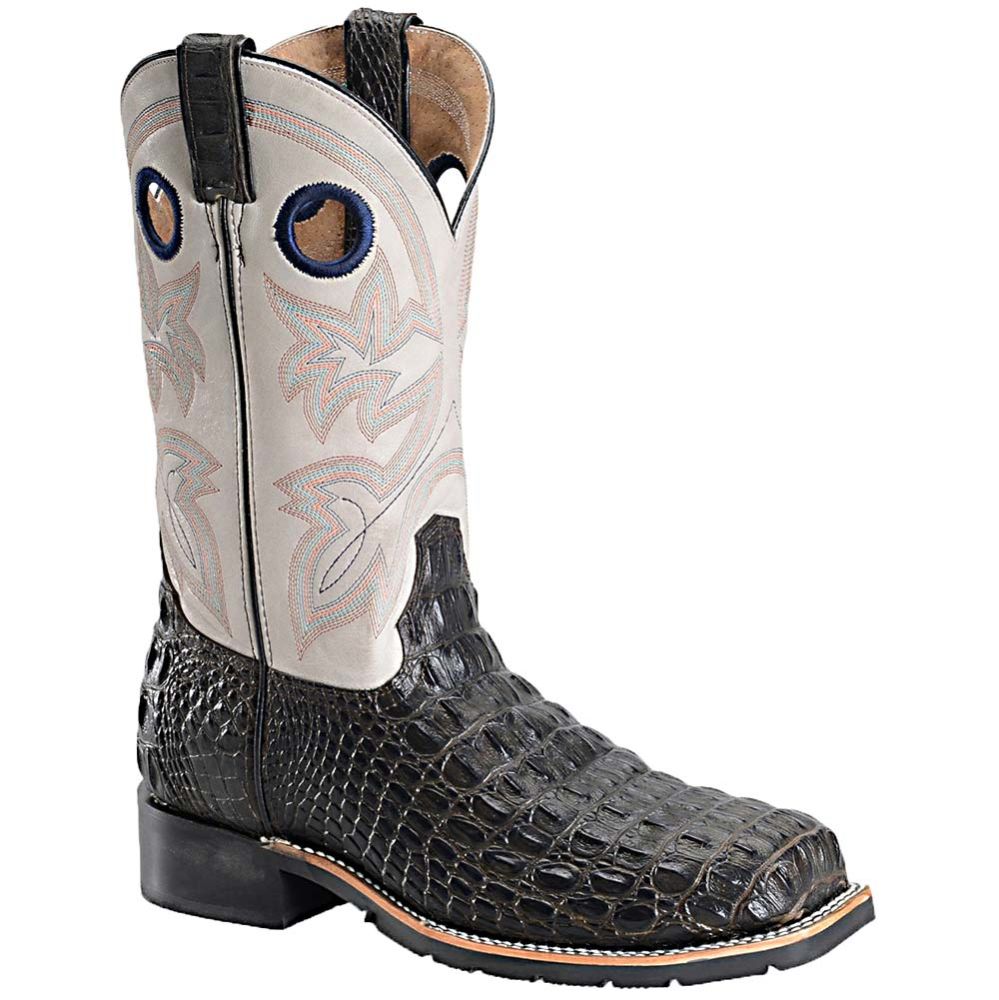 Double H Dh5230 Western Boots Shoes - Mens Chocolate Caiman Print Glacier Leather