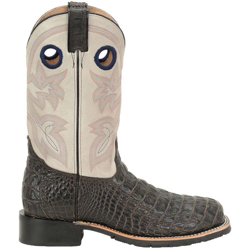 Double H Dh5230 Western Boots Shoes - Mens Chocolate Caiman Print Glacier Leather Side View