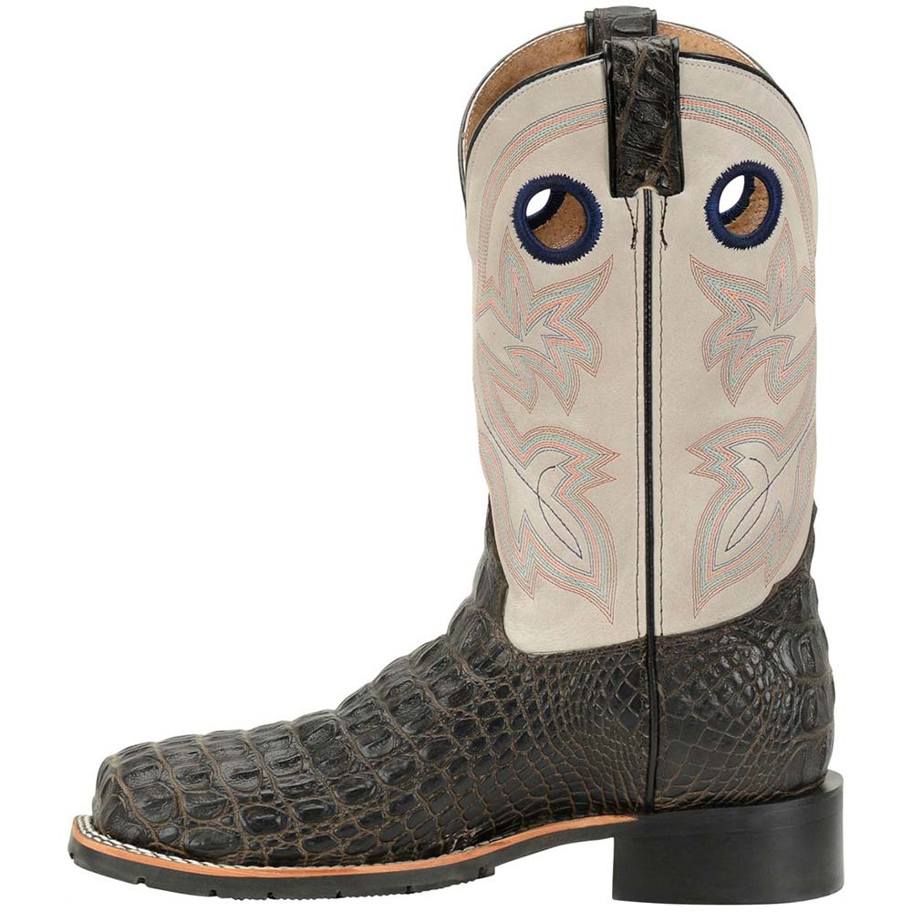 Double H Dh5230 Western Boots Shoes - Mens Chocolate Caiman Print Glacier Leather Back View
