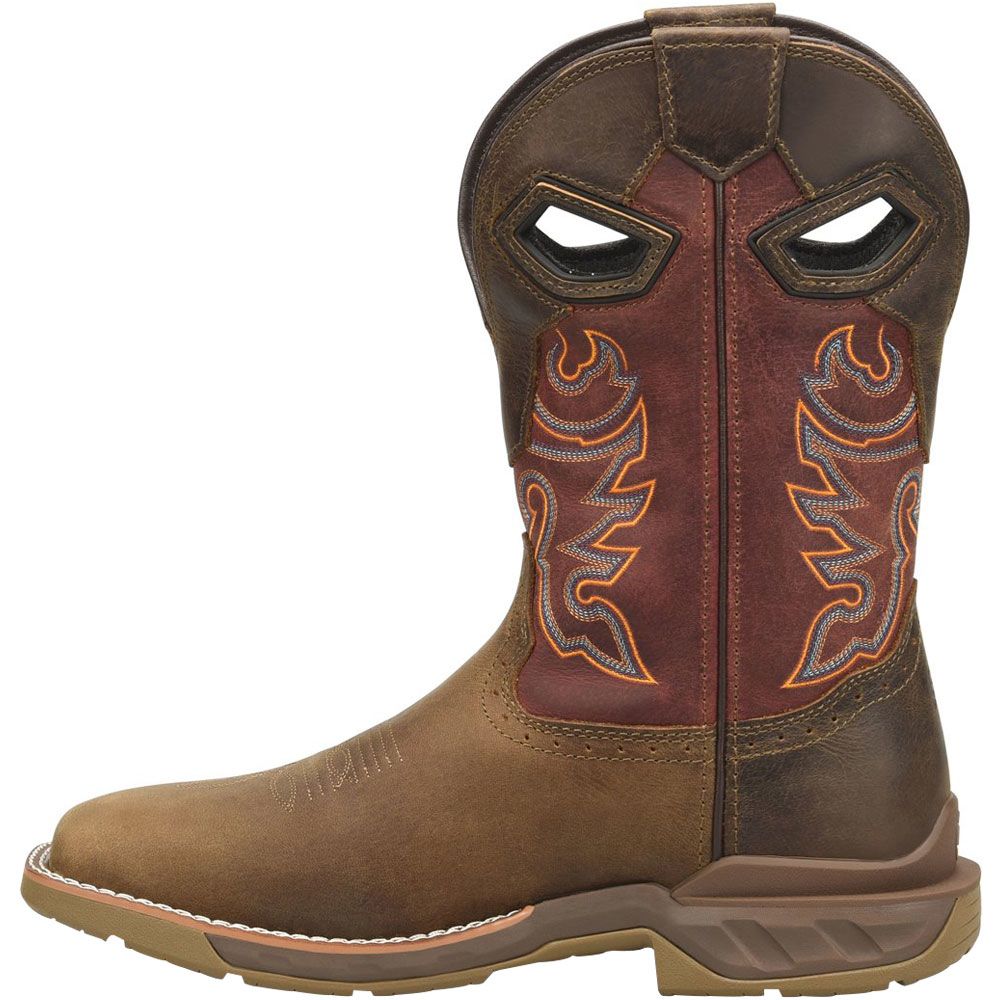 Double H DH5369 Alridge Non-Safety Toe Work Boots - Mens Medium Brown Back View