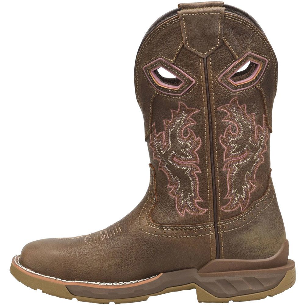 Double H Dh5374 Ari Roper Composite Toe Work Boots - Womens Medium Brown Back View