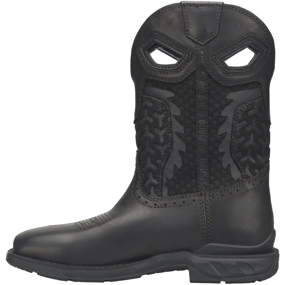 Double H Shadow DH5381 Mens Western Boots Black Back View