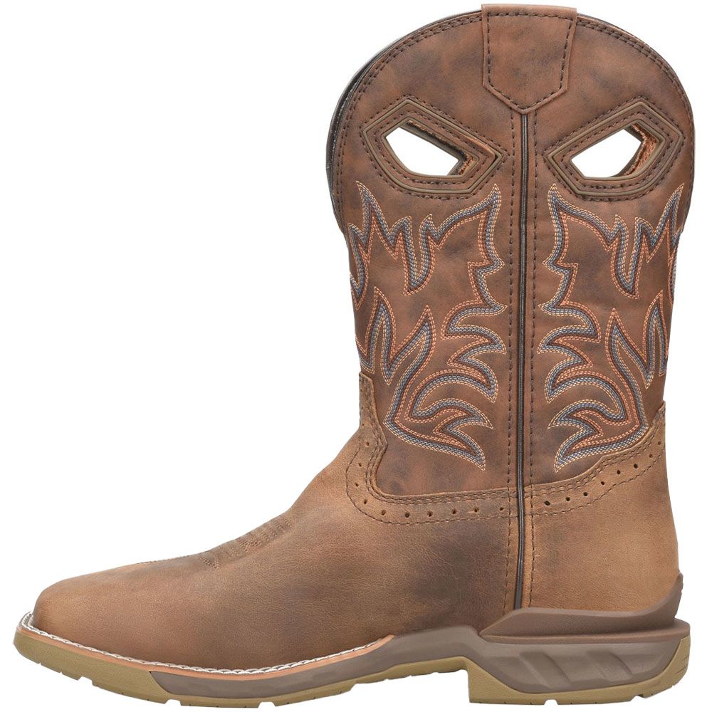 Double H Portal DH5382 Mens 11" Roper Non-Safety Toe Work Boots Medium Brown Back View