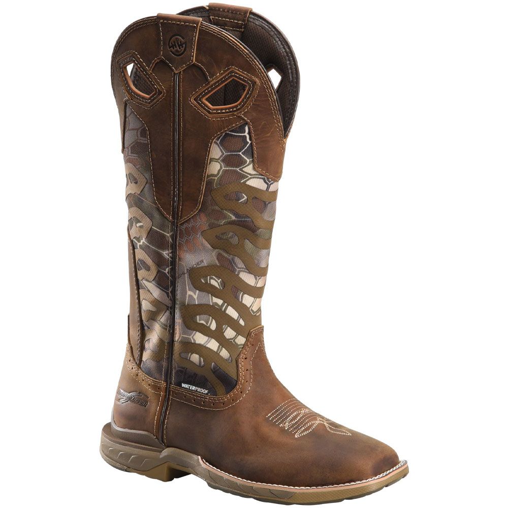 Double H DH5390 16" Waterproof Mens Western Snake Boots Medium Brown