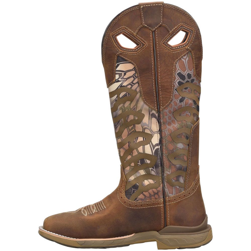Double H DH5390 16" Waterproof Mens Western Snake Boots Medium Brown Back View