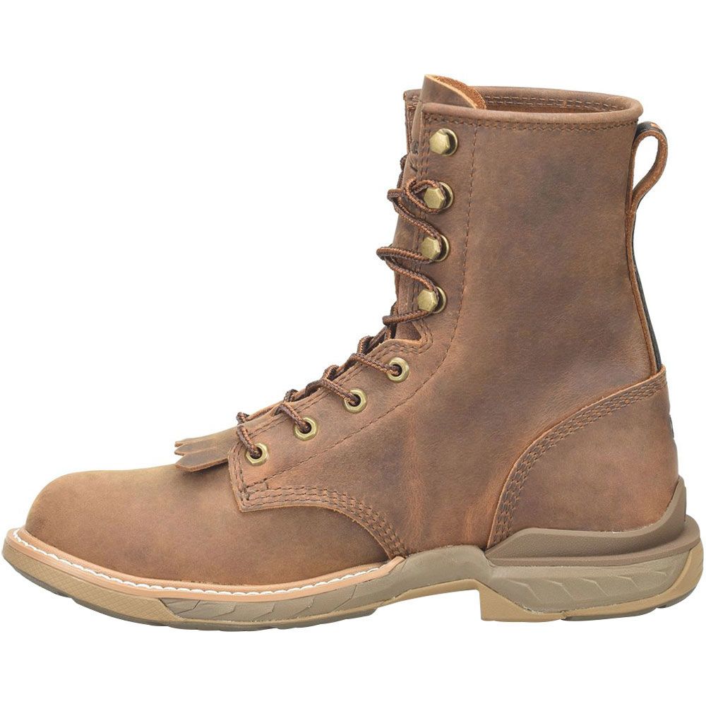 Double H Raid DH5394 Mens 8" U Toe Lacer Non-Safety Toe Boots Medium Brown Back View