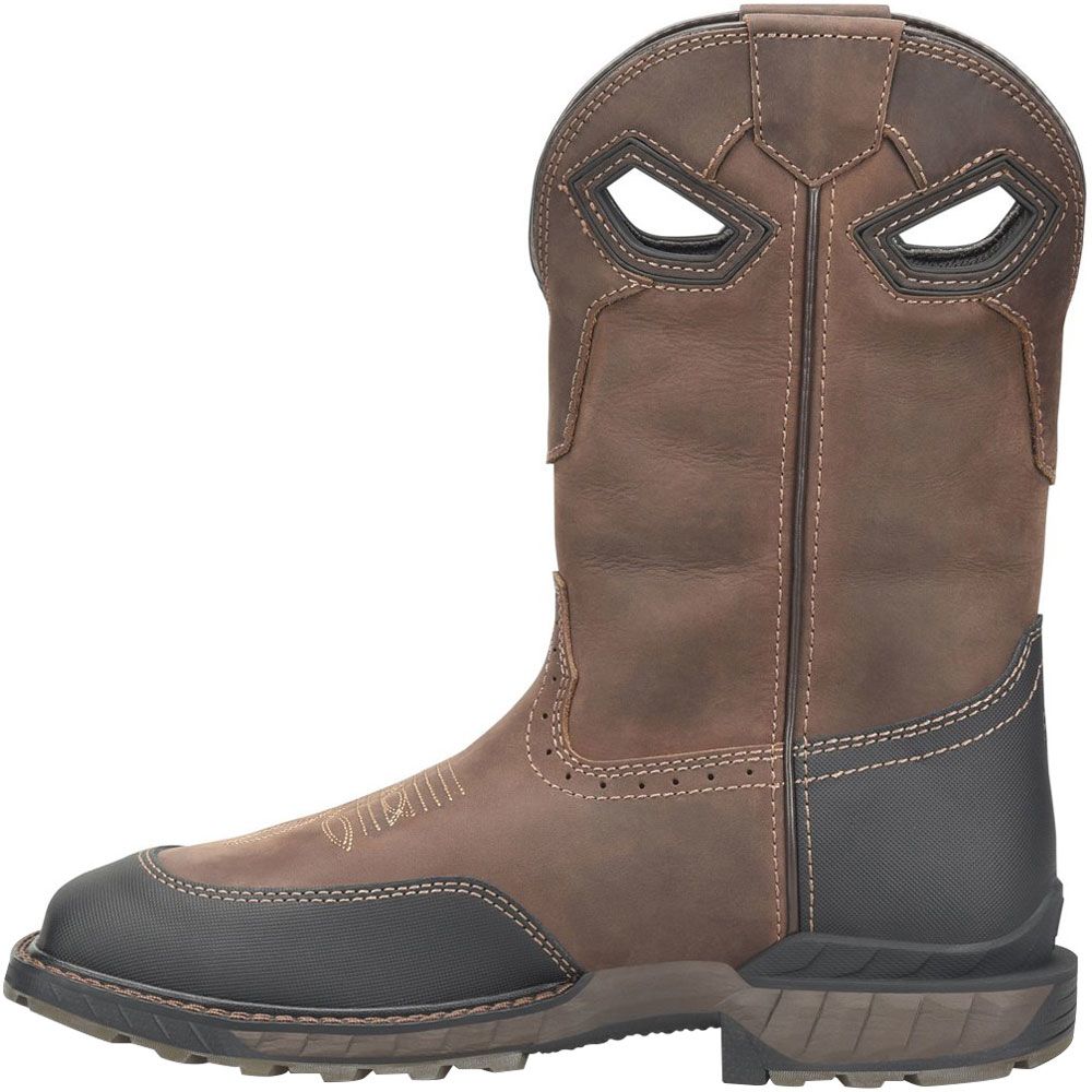 Double H Visor DH5396 11" WP Composite Toe Work Boots - Mens Dark Brown Back View