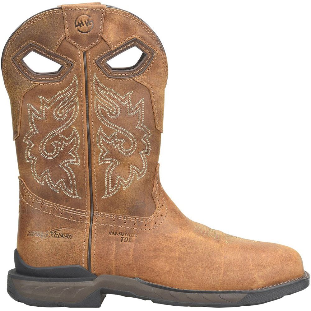 Double H Lonetree 11" SD Roper Composite Toe Work Boots - Mens Dark Brown Side View