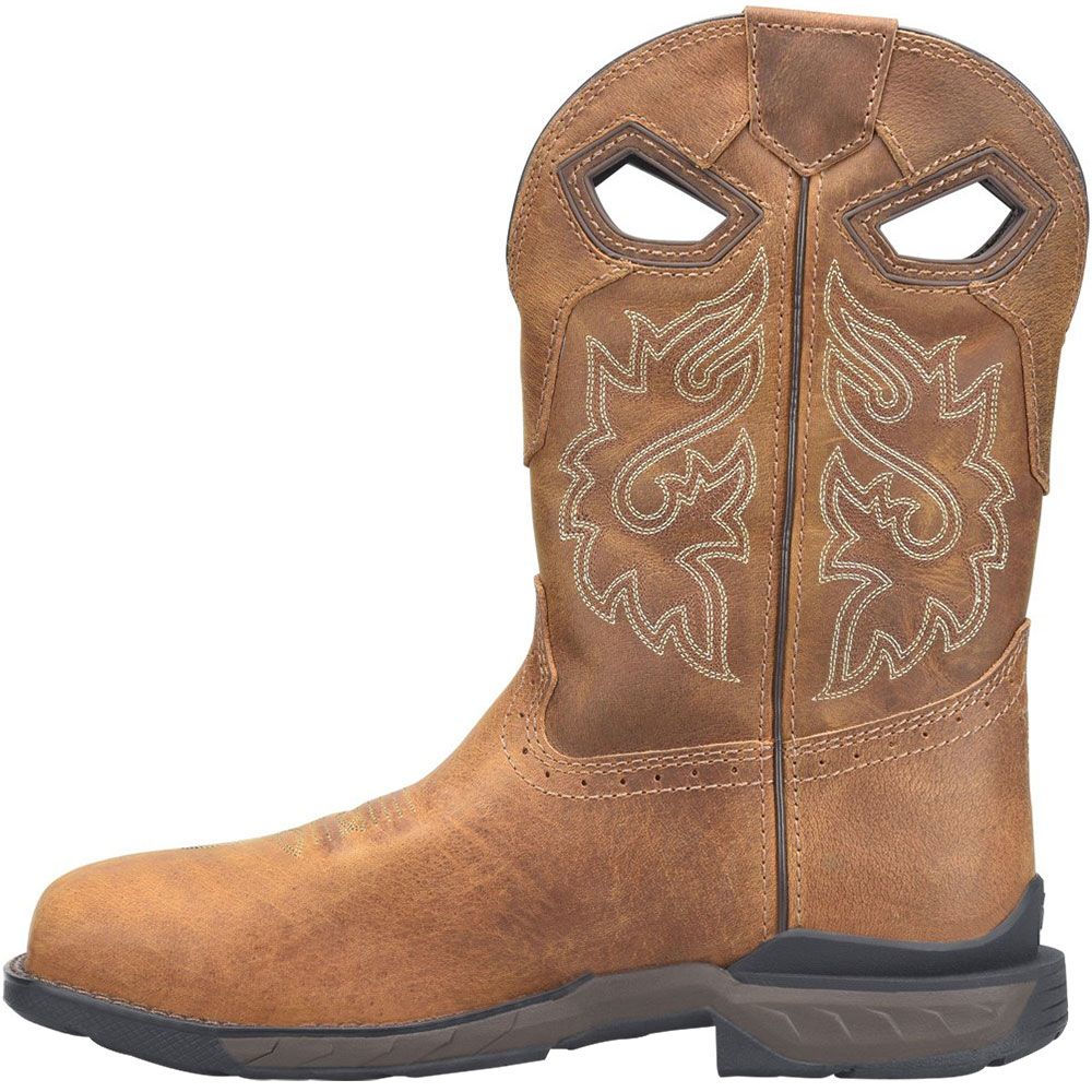 Double H Lonetree 11" SD Roper Composite Toe Work Boots - Mens Dark Brown Back View