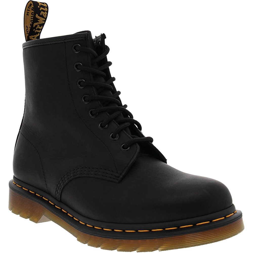 Dr. Martens 1460 Greasy Black 8 Eye Unisex Casual Boots Black