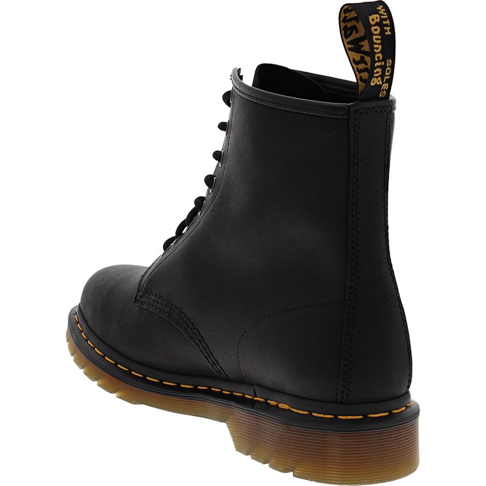 Dr. Martens 1460 Greasy Black 8 Eye Unisex Casual Boots Black Back View