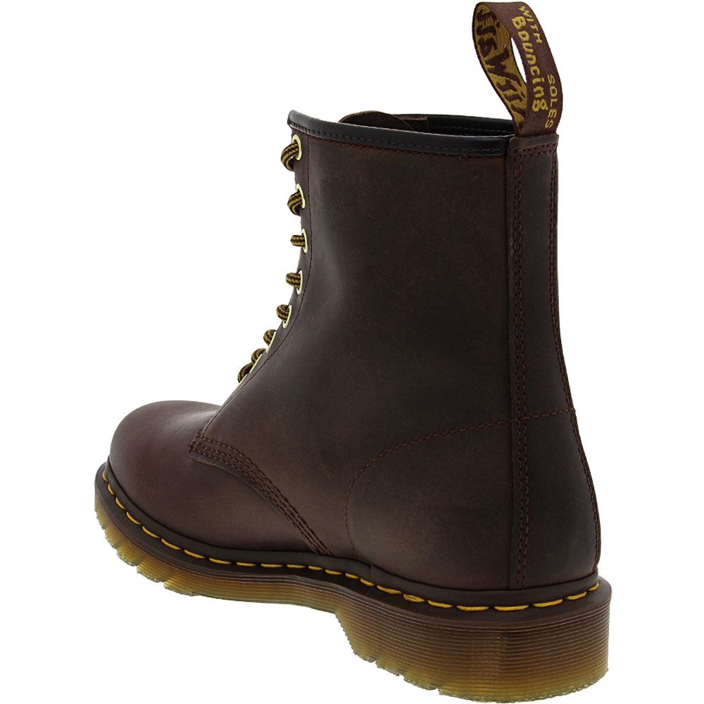 Dr. Martens 1460 Brown 8 Eye Lace Up Unisex Casual Boots Brown Crazy Horse Back View