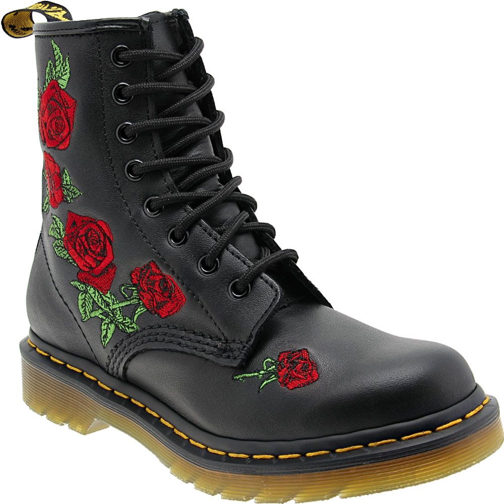 Dr. Martens 1460 Vonda Floral Womens Casual Boots Black Red