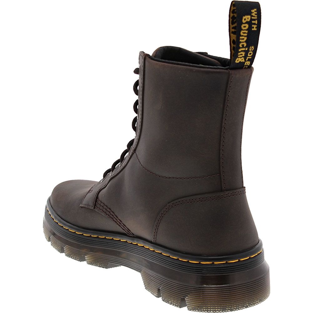 Dr. Martens Combs Leather Casual Boot - Mens Dark Brown Back View