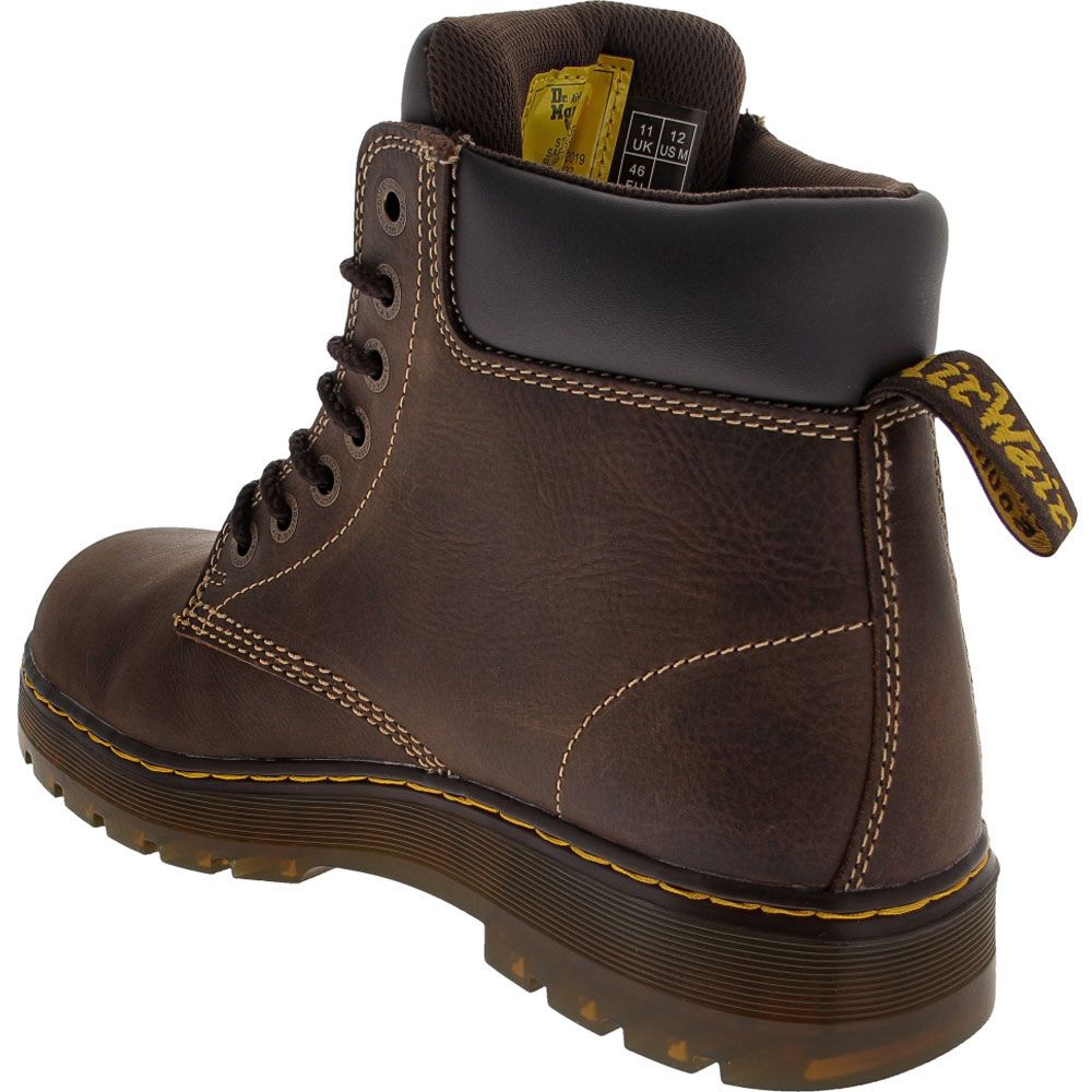 Dr. Martens Winch Safety Toe Work Boots - Mens Brown Back View