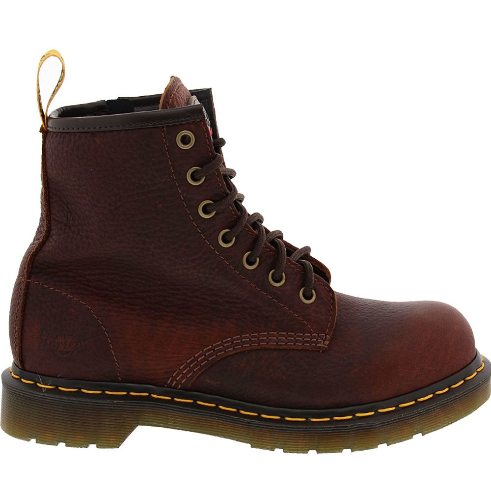 Dr. Martens Maple Zip Safety Toe Work Boots - Womens Brown Side View