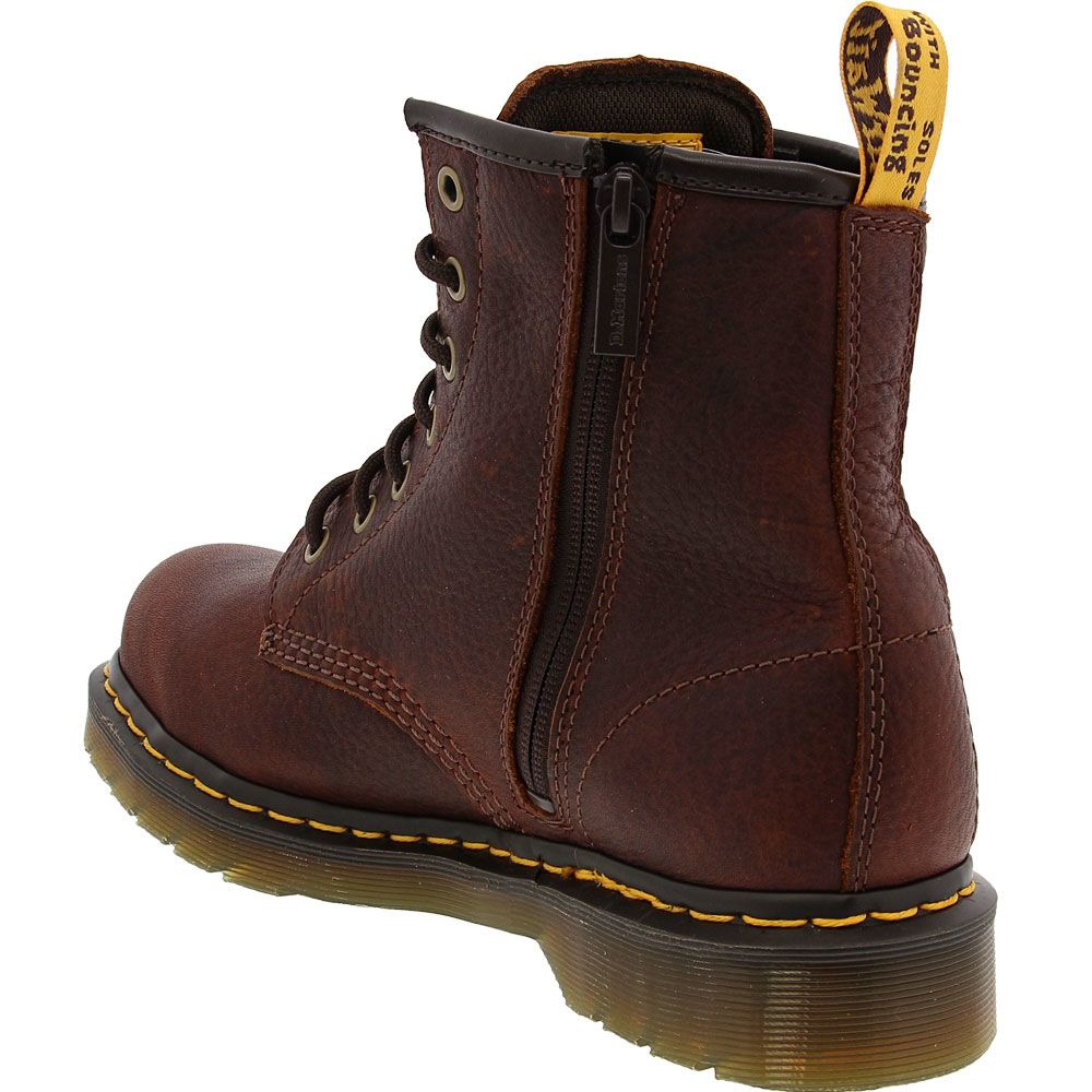 Dr. Martens Maple Zip Safety Toe Work Boots - Womens Brown Back View