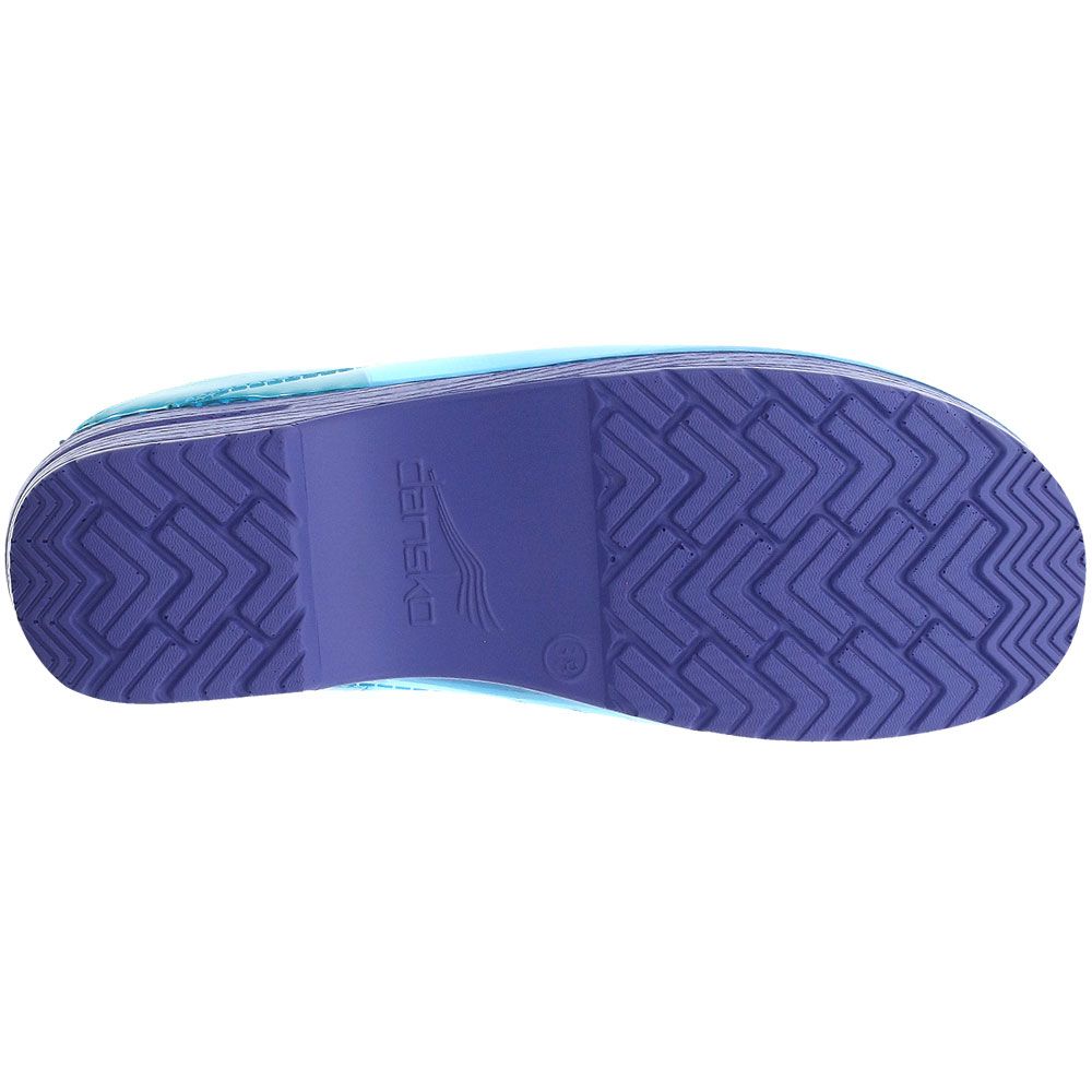 Dansko Professional Translucent Clogs Womens Casual Shoes Blue Sole View