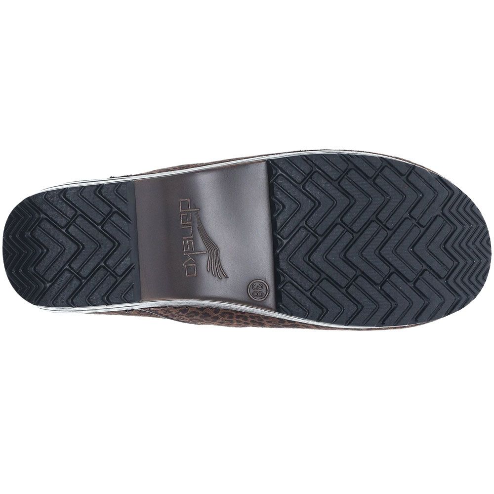 Dansko Pro Stapled Clog Casual Shoes - Womens Mini Leop Sole View