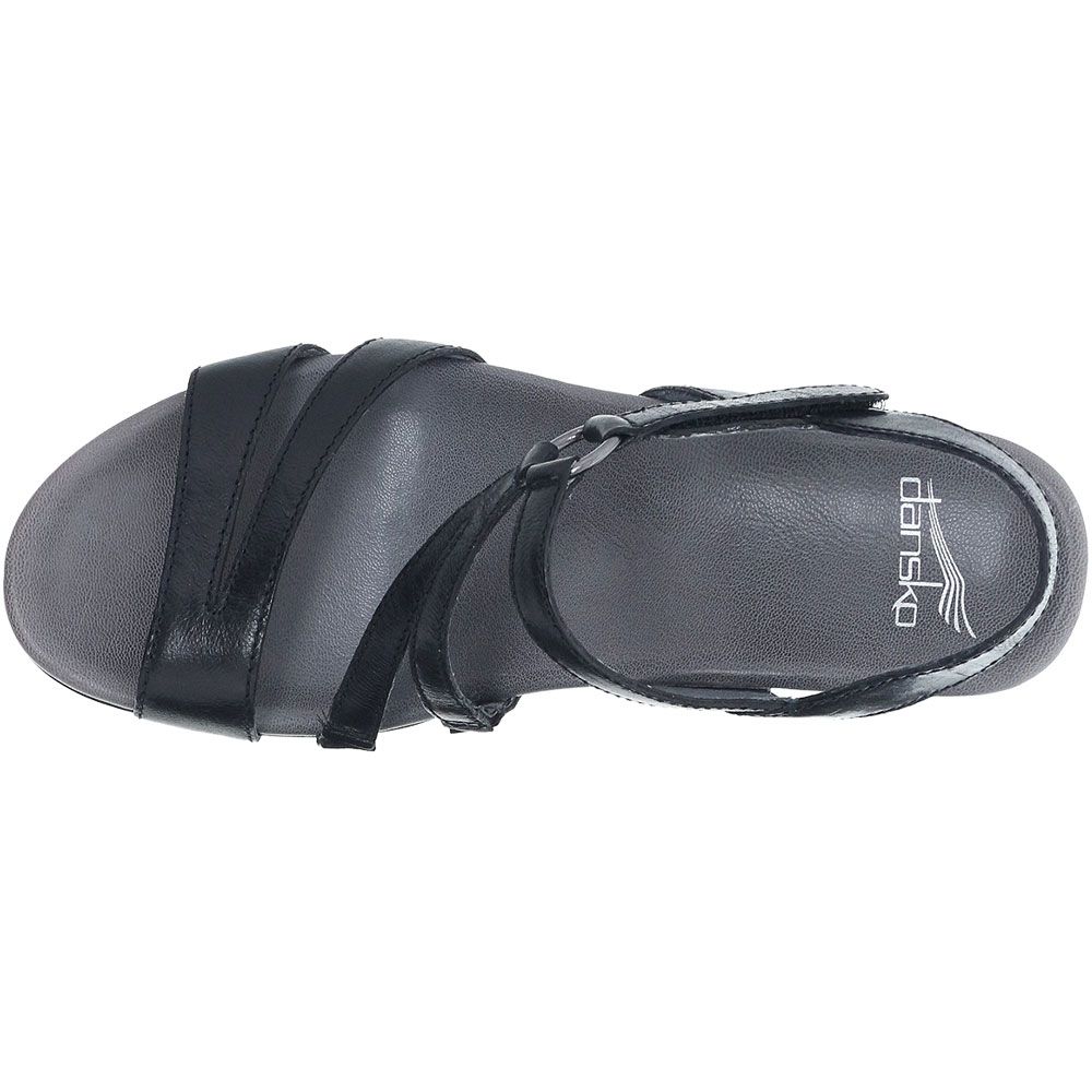 Dansko Addyson Sandals - Womens Black Glazed Back View