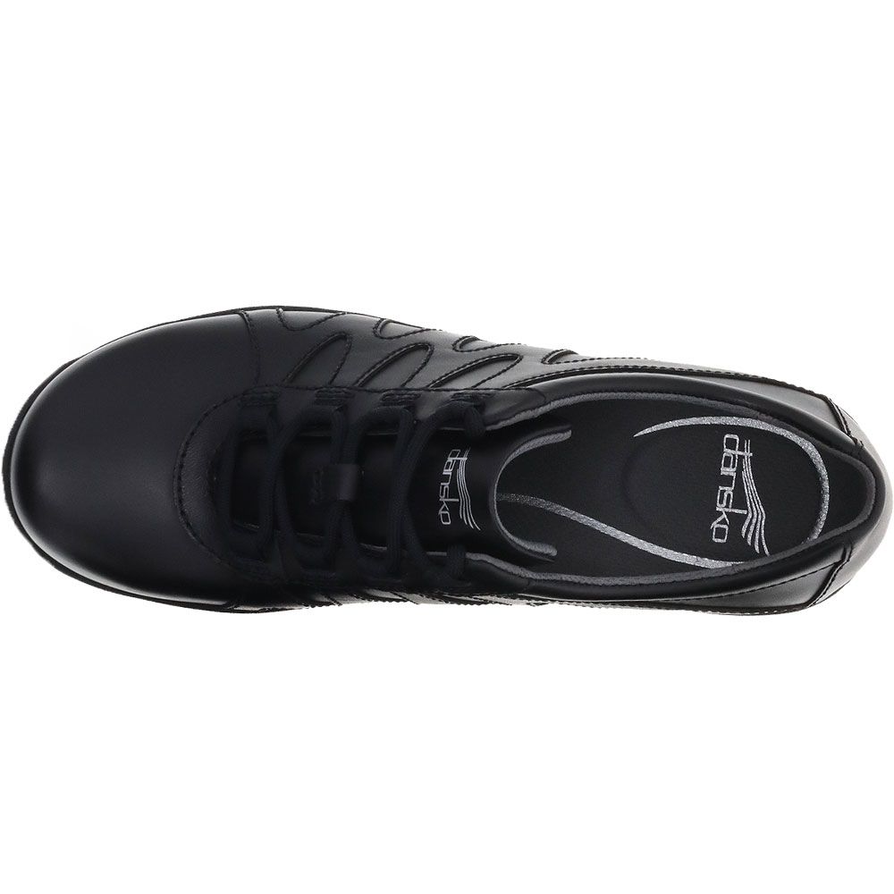 Dansko Neena Black Leather Casual Shoes - Womens Black Back View