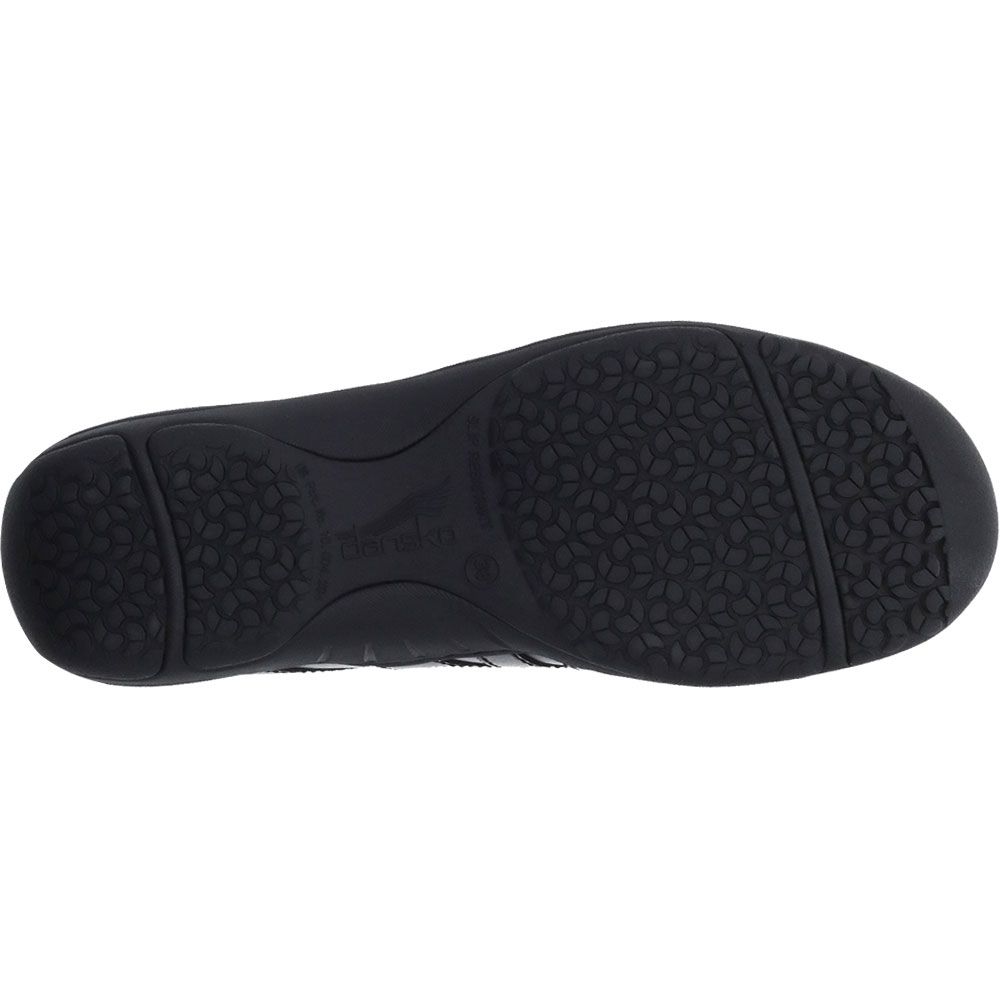 Dansko Neena Black Leather Casual Shoes - Womens Black Sole View
