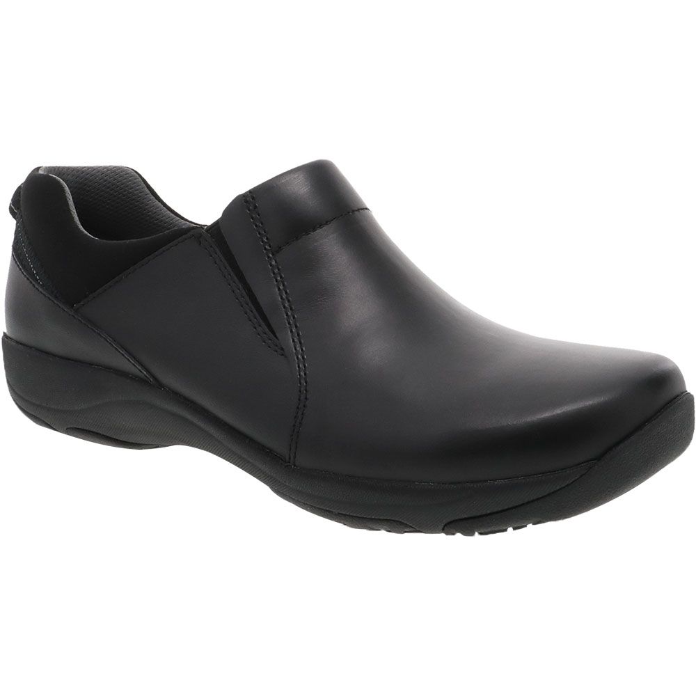 Dansko Neci Black Leather Slip on Casual Shoes - Womens Black