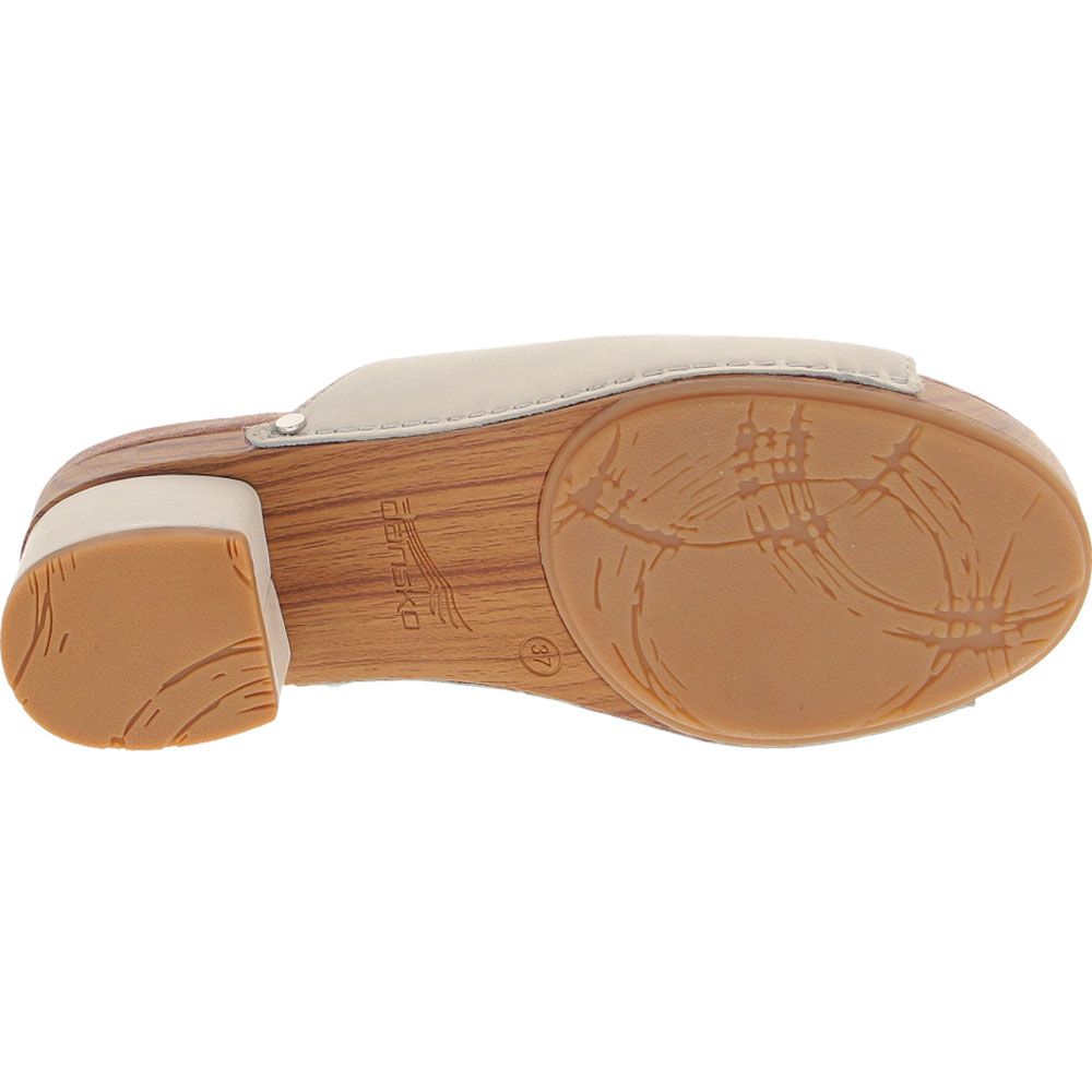 Dansko Maci Sandals - Womens Ivory Full Grain Leather Sole View