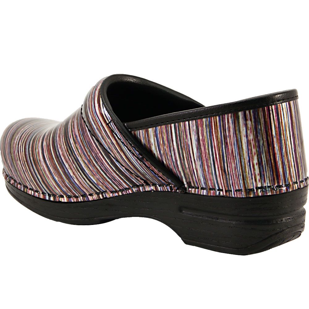 Dansko Professional Xp Patent Clogs Casual Shoes - Womens Grey Black Red Stripe Back View